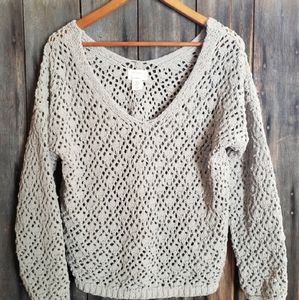 New w. Tags Open Knit Sweater WL